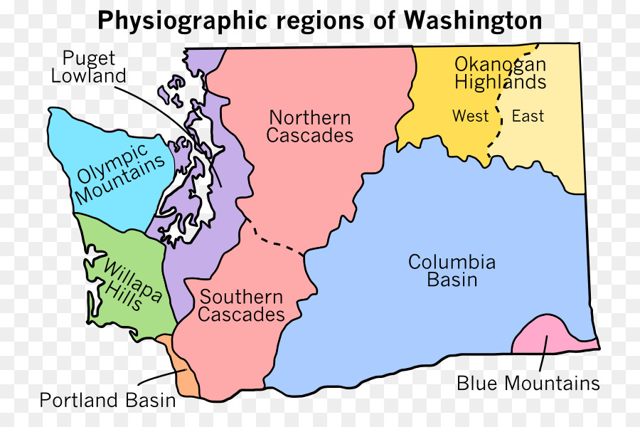 Washington，Regiones Fisiográficas Del Mundo PNG