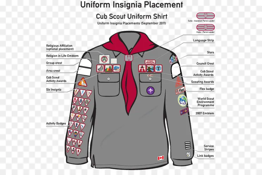 Uniforme Cub Scout，Insignias PNG