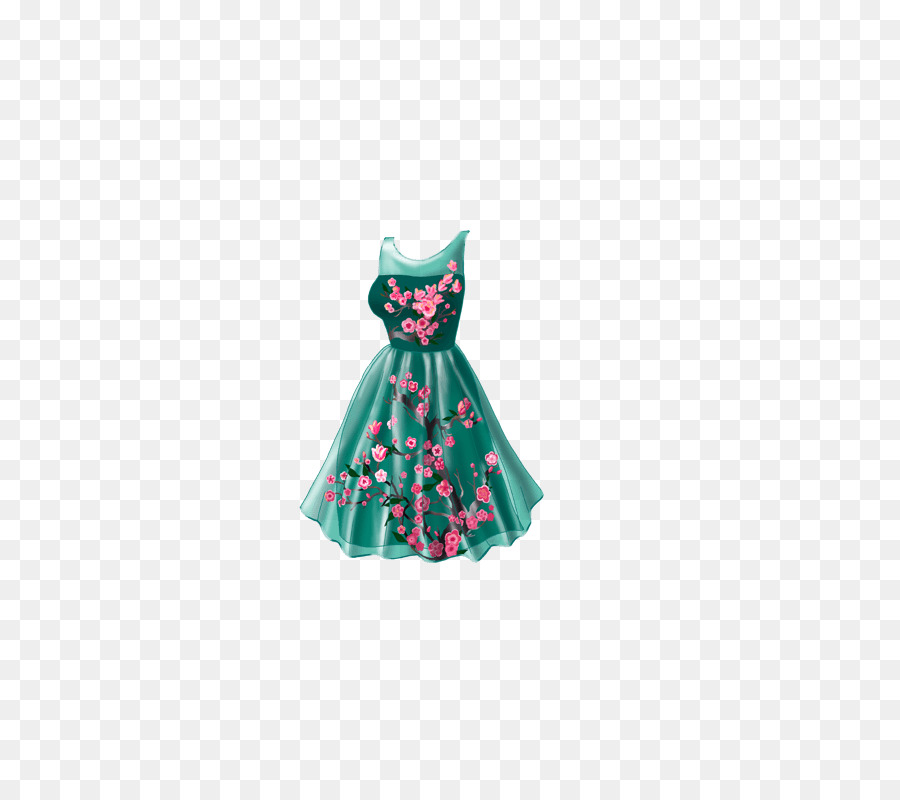 Vestido Verde，Floral PNG