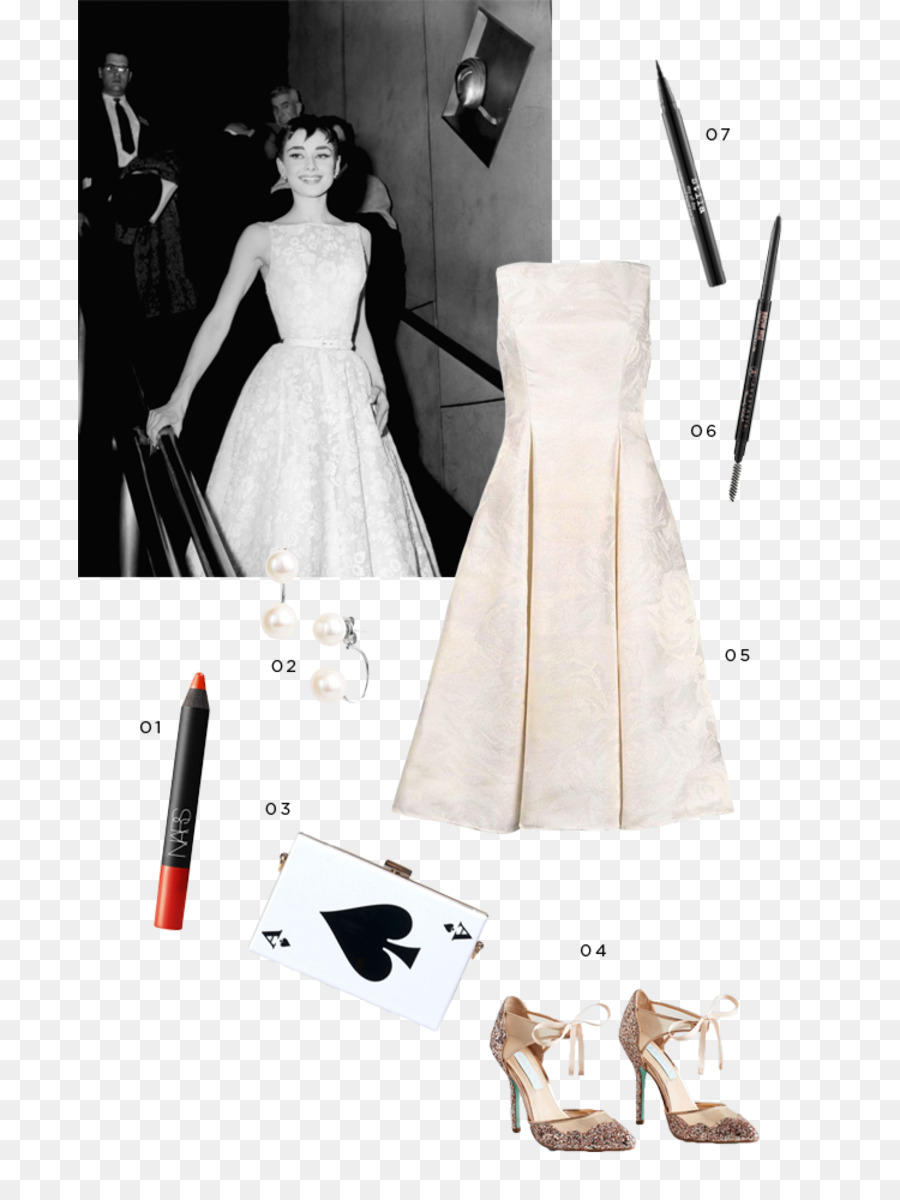 Floral Blanco De Givenchy Vestido De Audrey Hepburn，26 De Los Premios De La Academia PNG
