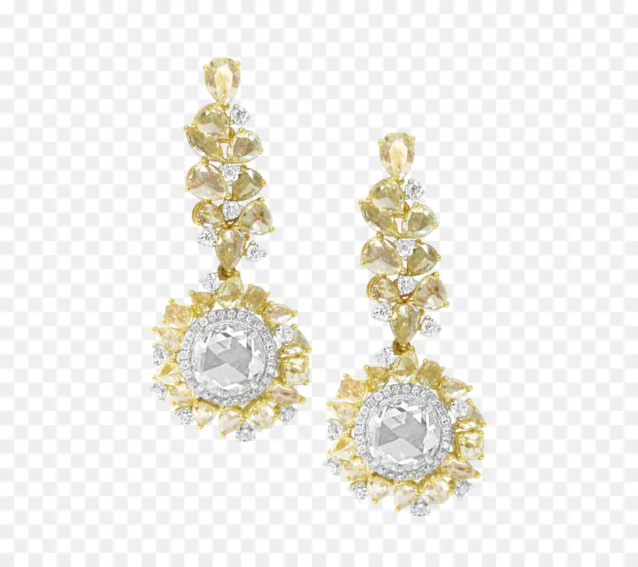 Pendientes De Oro Y Diamantes，Pendientes PNG