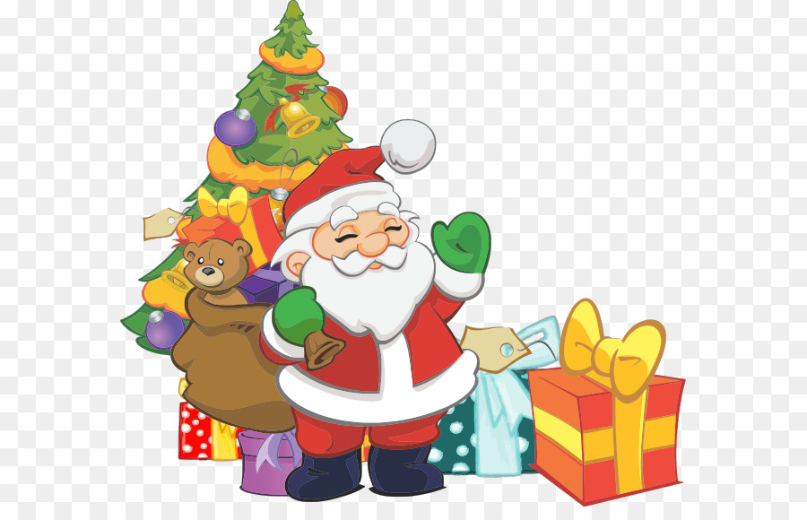 Papá Noel，Árbol De Navidad PNG