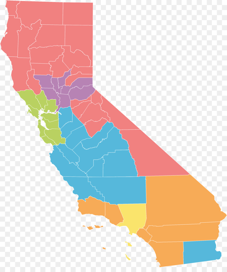 Mapa De California，Regiones PNG