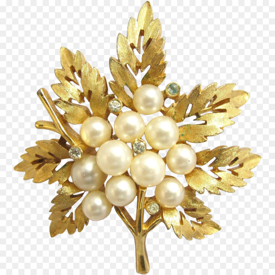 Broche Hoja Dorada，Perlas PNG