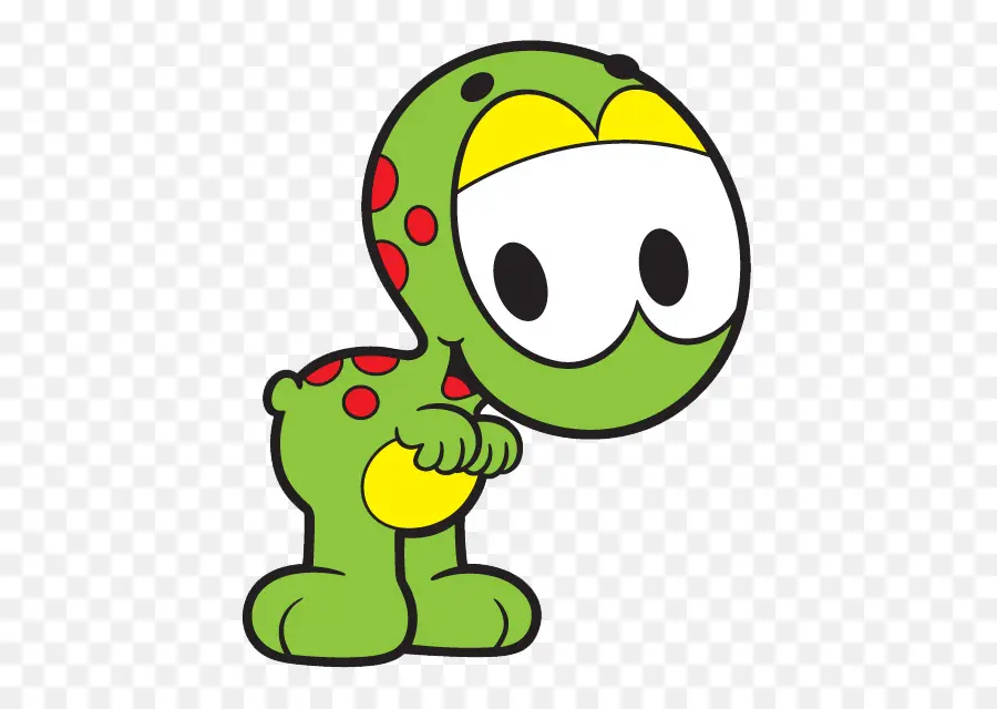 Personaje De Dibujos Animados Verde，Lindo PNG