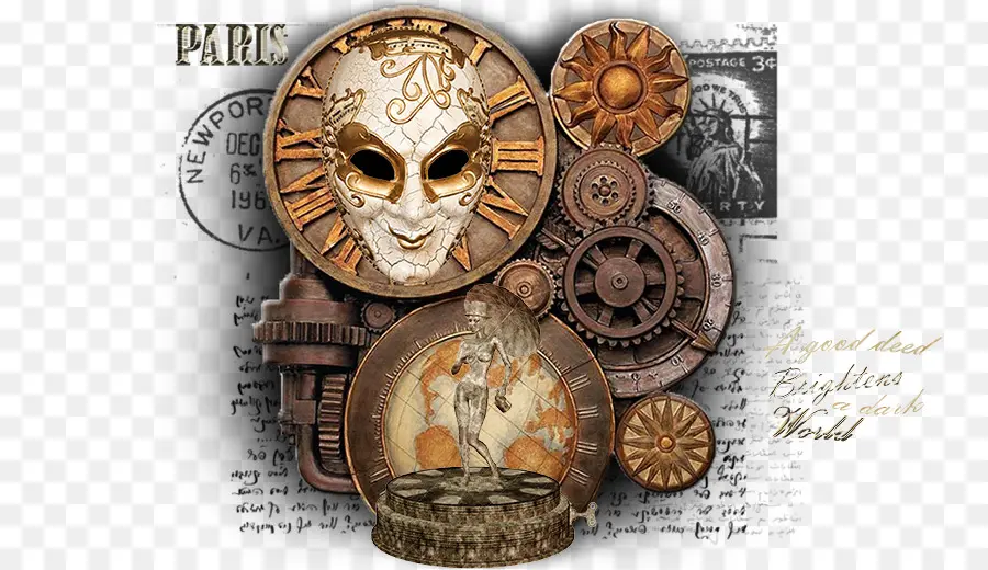 Collage Steampunk，Steampunk PNG