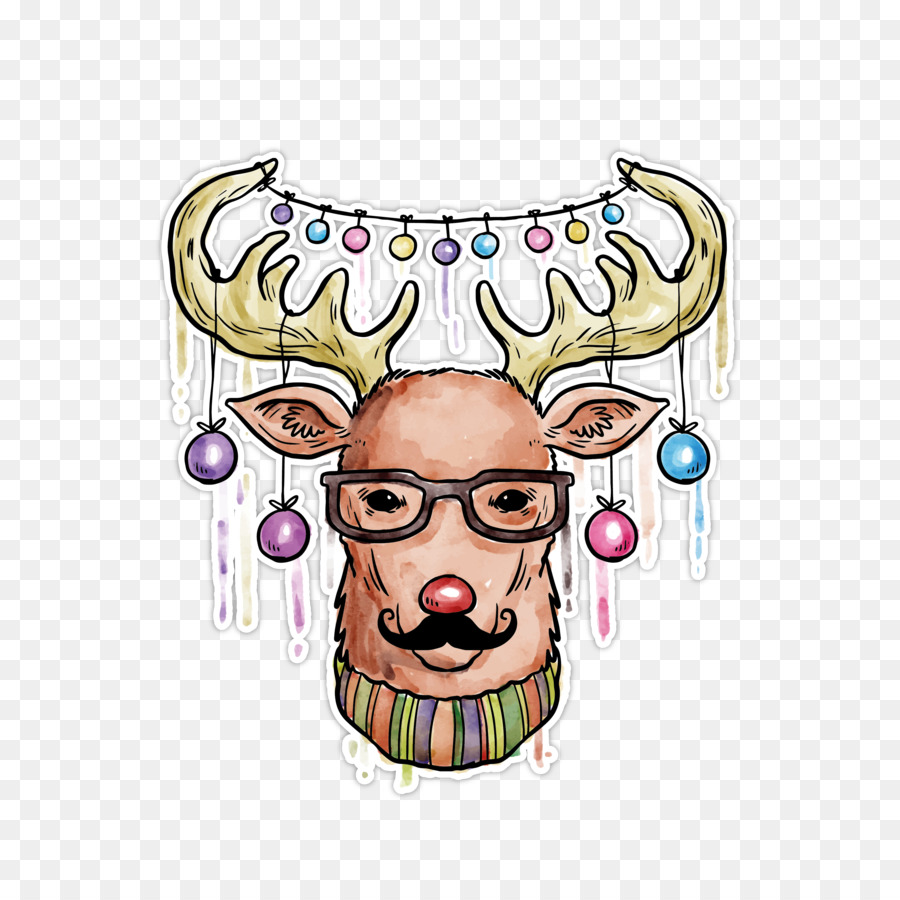 Reno Con Gafas，Navidad PNG