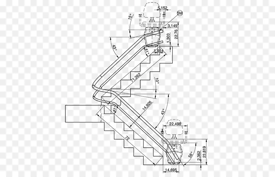 Plano De Escalera Mecánica，Escaleras PNG