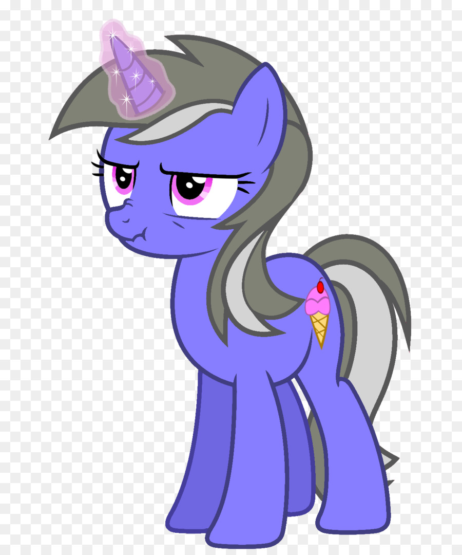 Poni Azul，Melena Morada PNG