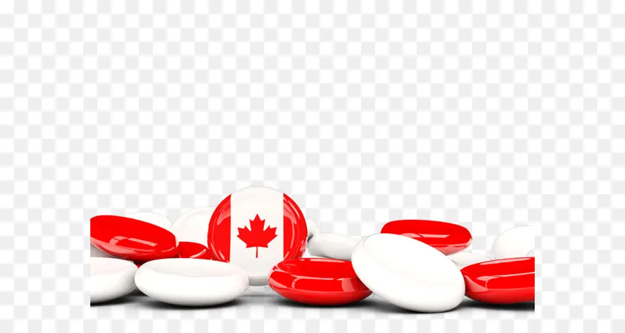 Botón De La Bandera De Canadá，Rojo PNG