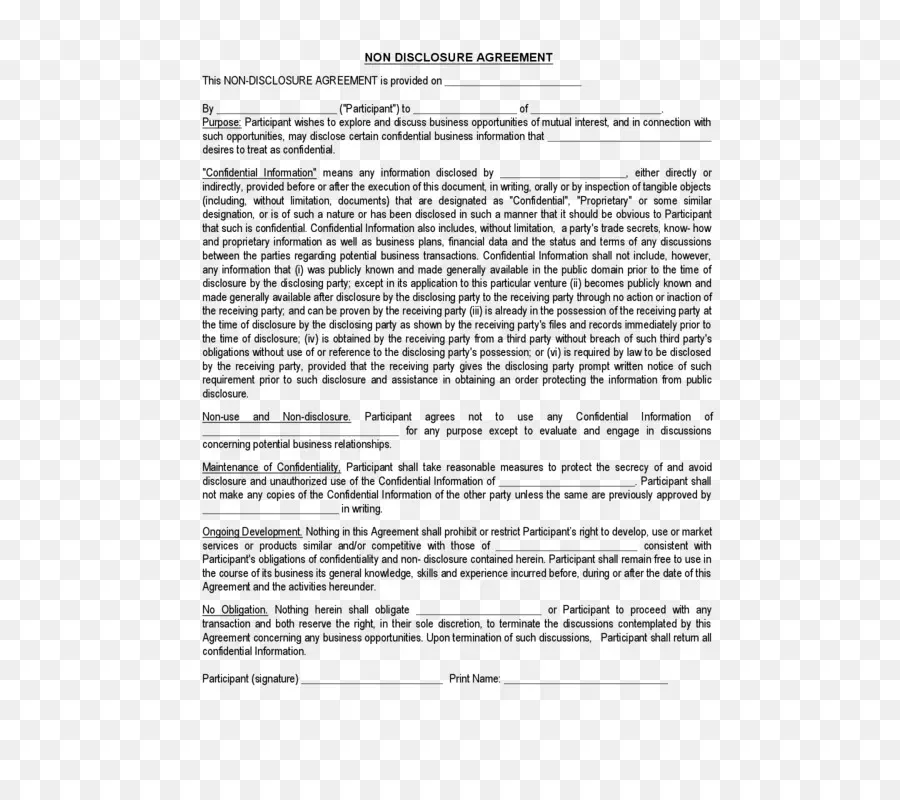 Acuerdo De Confidencialidad，Contrato PNG