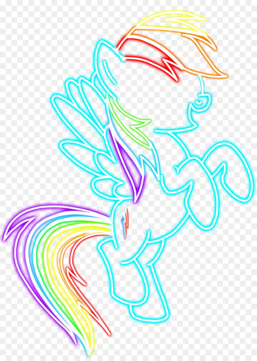 Poni Arcoiris，Neón PNG