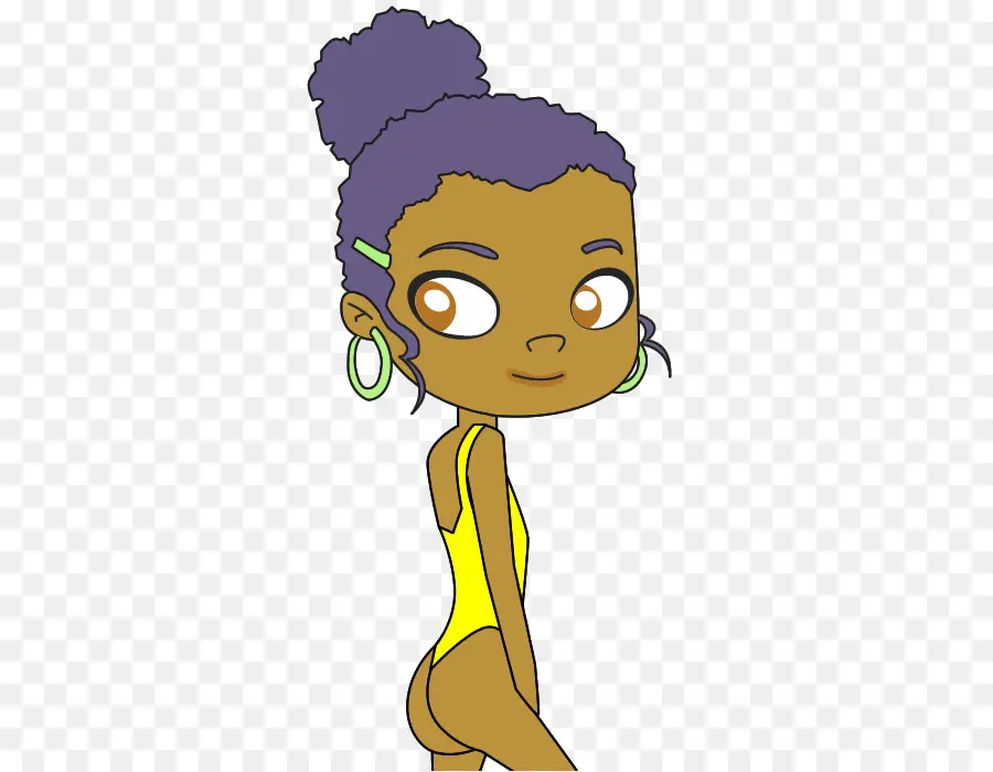 Chica De Dibujos Animados En Traje De Baño Amarillo，Trajes De Baño PNG