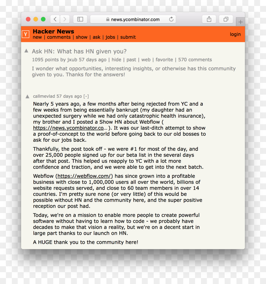 Página Web，Hacker News PNG