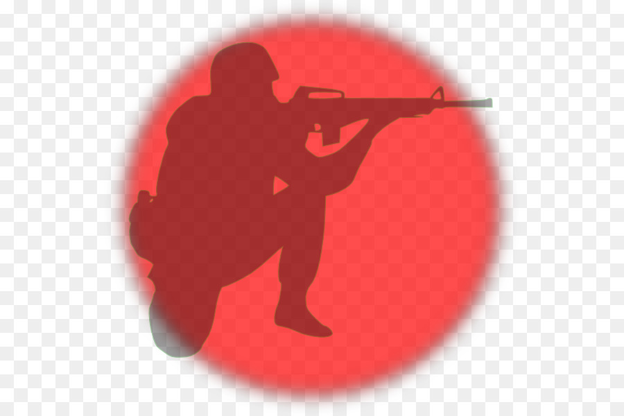 Silueta De Soldado，Circulo Rojo PNG