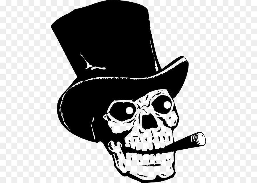 Calavera Con Sombrero De Copa，Esqueleto PNG