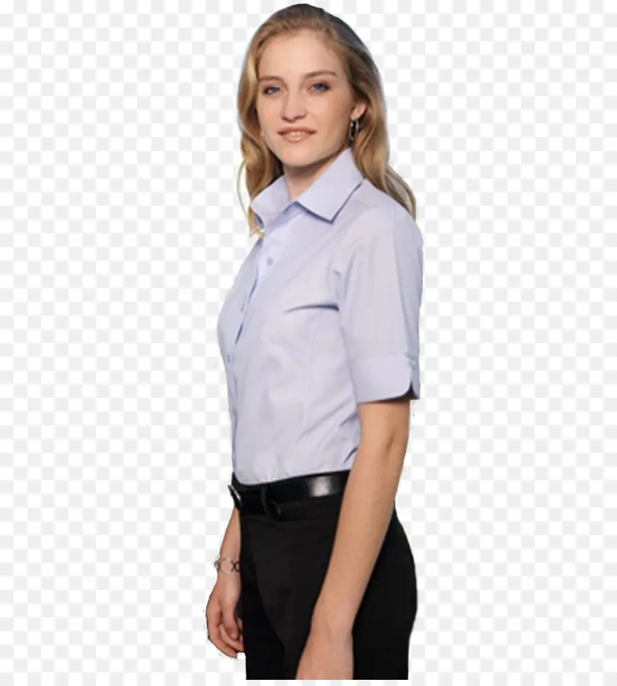 Mujer Con Camisa Azul，Profesional PNG