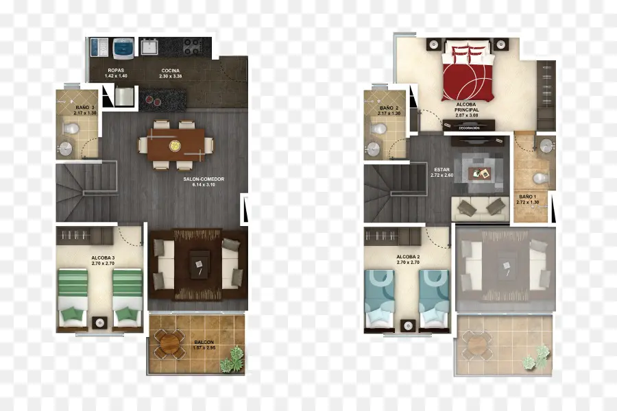 Plan De Piso，Duplex PNG