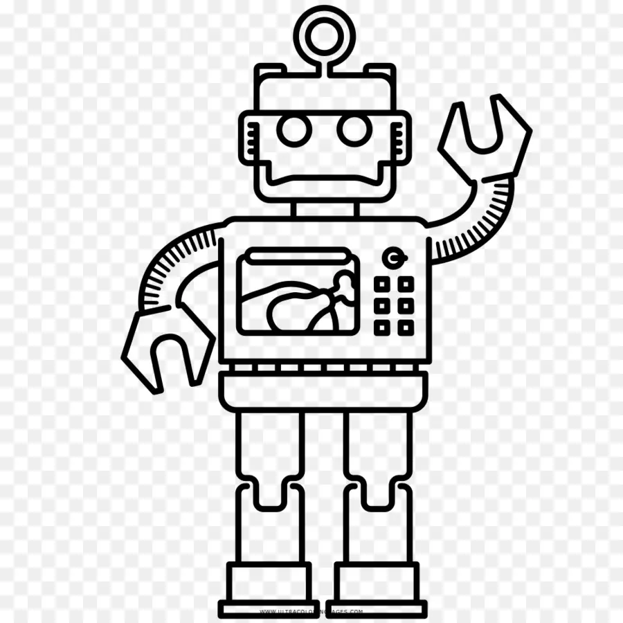 Robot，Libro Para Colorear PNG