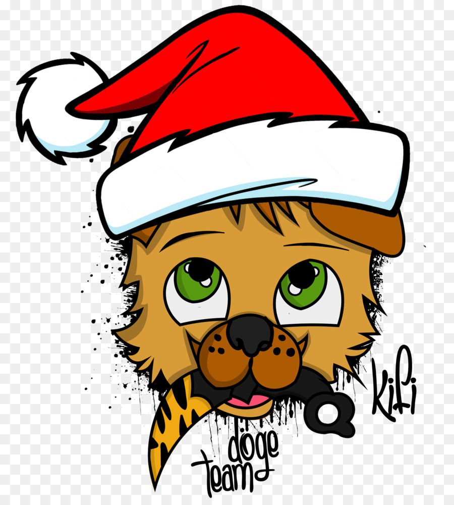 Perro De Dibujos Animados Con Gorro De Papá Noel，Navidad PNG