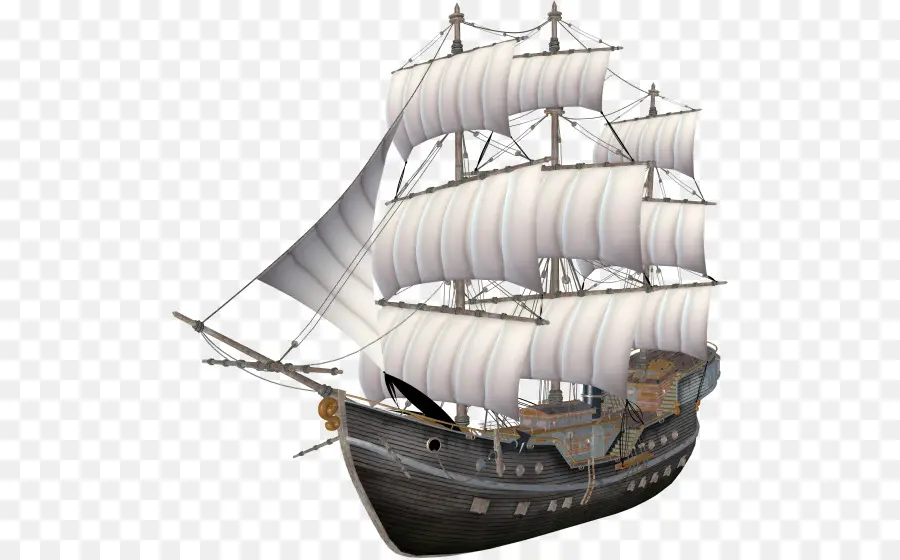 Brigantine，Fullrigged Barco PNG