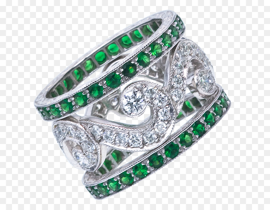 Anillo Verde Y Diamantes，Piedra Preciosa PNG