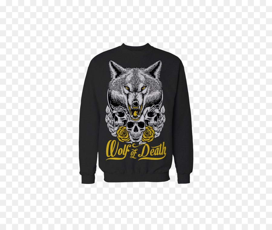 Sudadera Lobo，Negro PNG