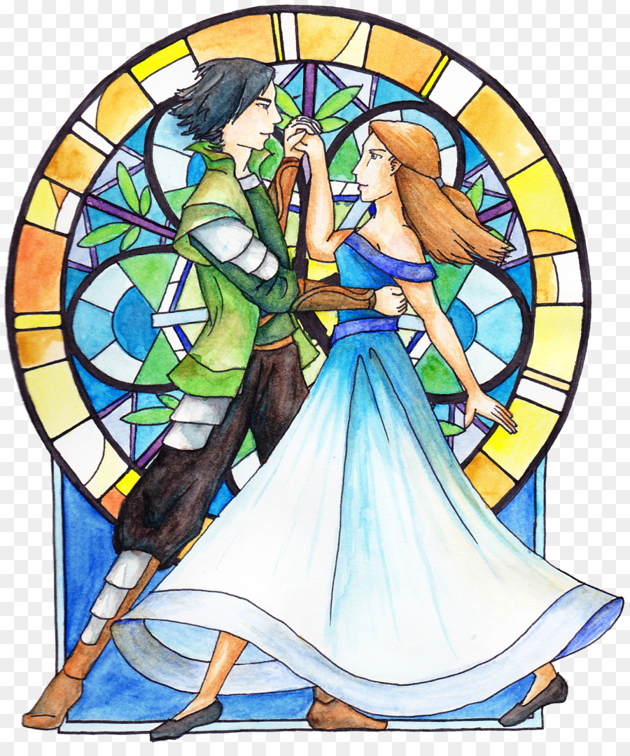 Pareja Bailando，Vitral PNG