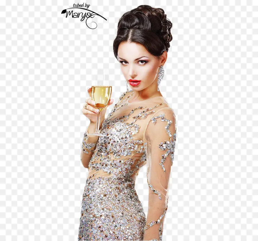 Mujer Con Vino，Vestido PNG