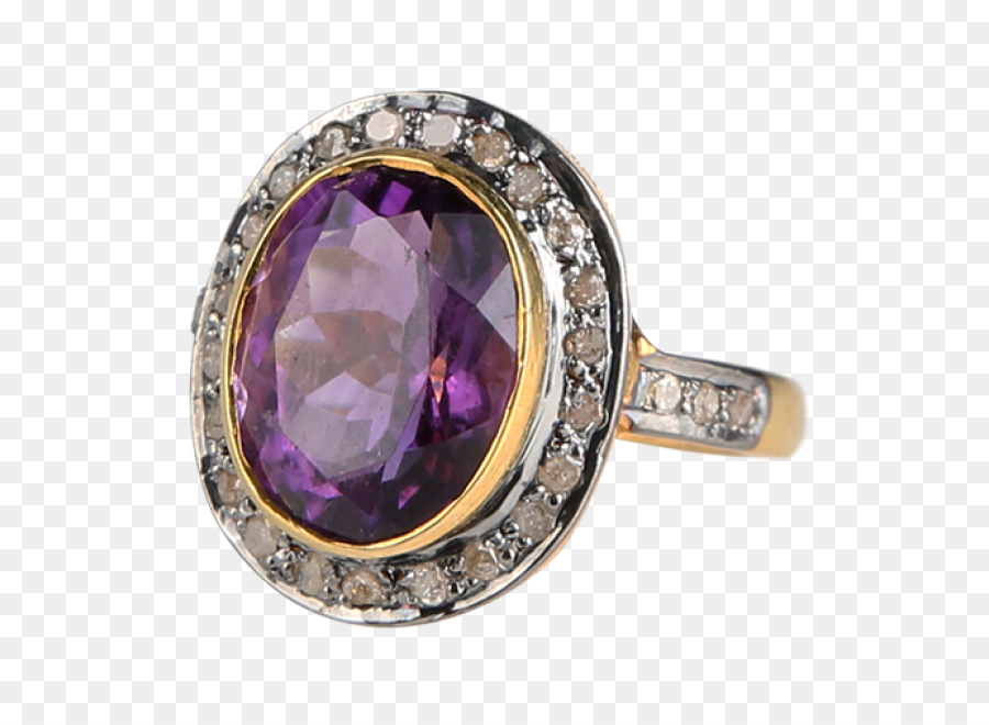 Anillo De Piedras Preciosas Moradas，Joya PNG