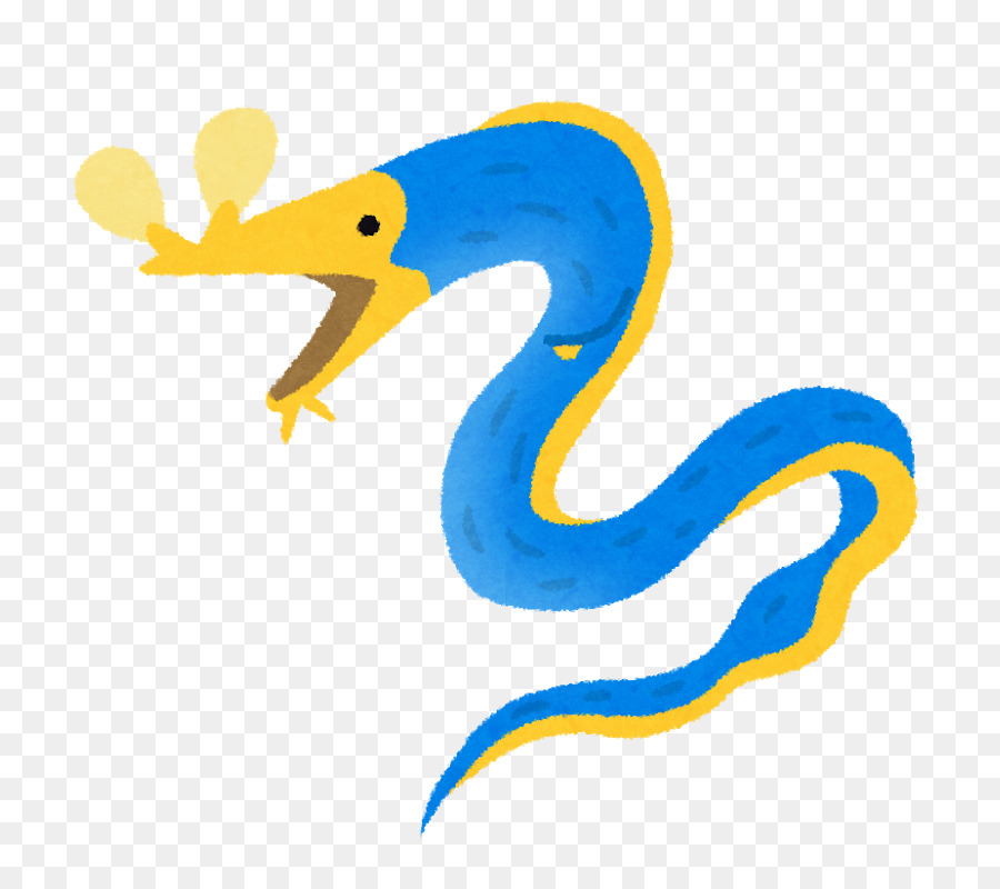 Serpiente Azul Y Amarilla，Dibujos Animados PNG