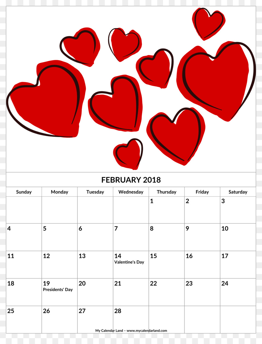 El Día De San Valentín，Calendario PNG