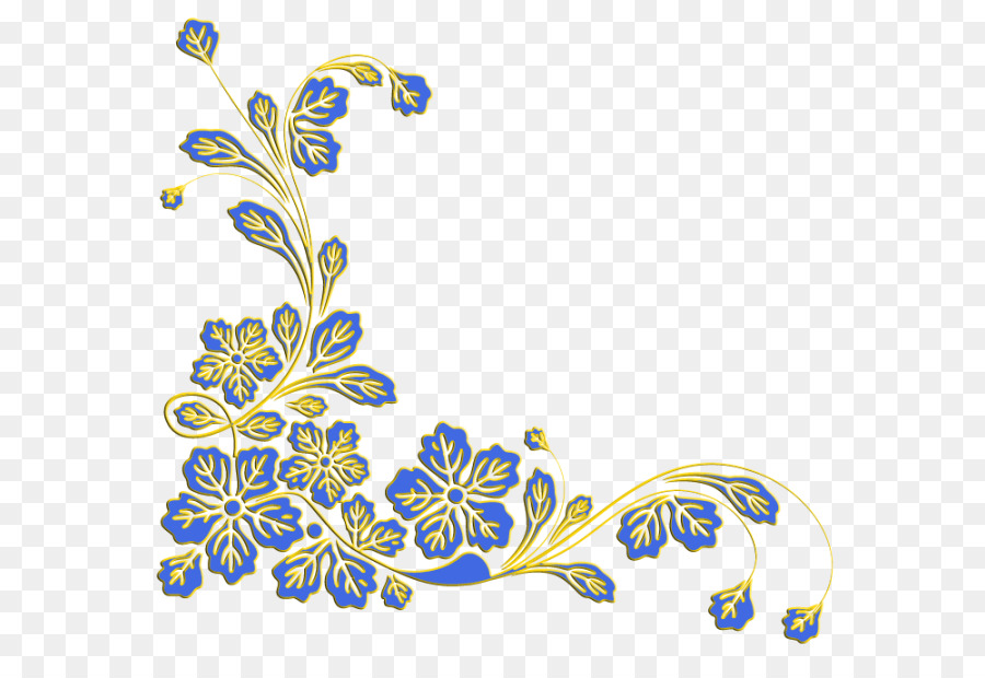 Diseño Floral Azul，Flor PNG