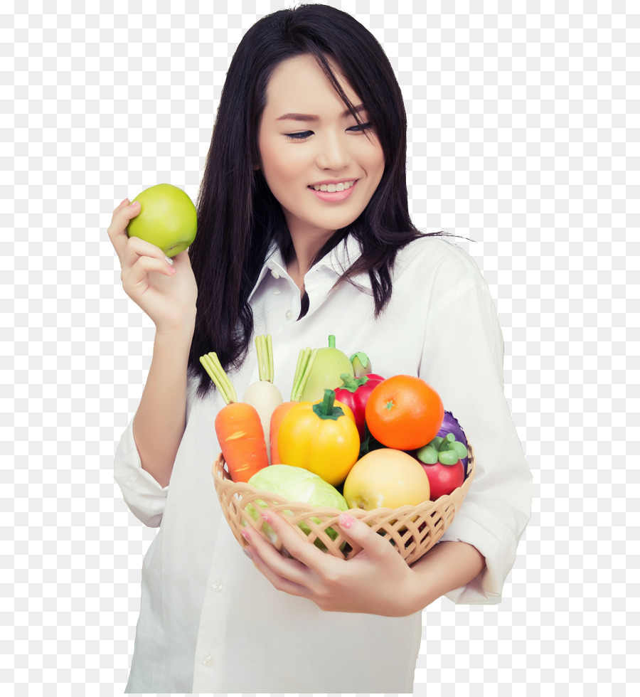 Mujer Con Verduras，Saludable PNG