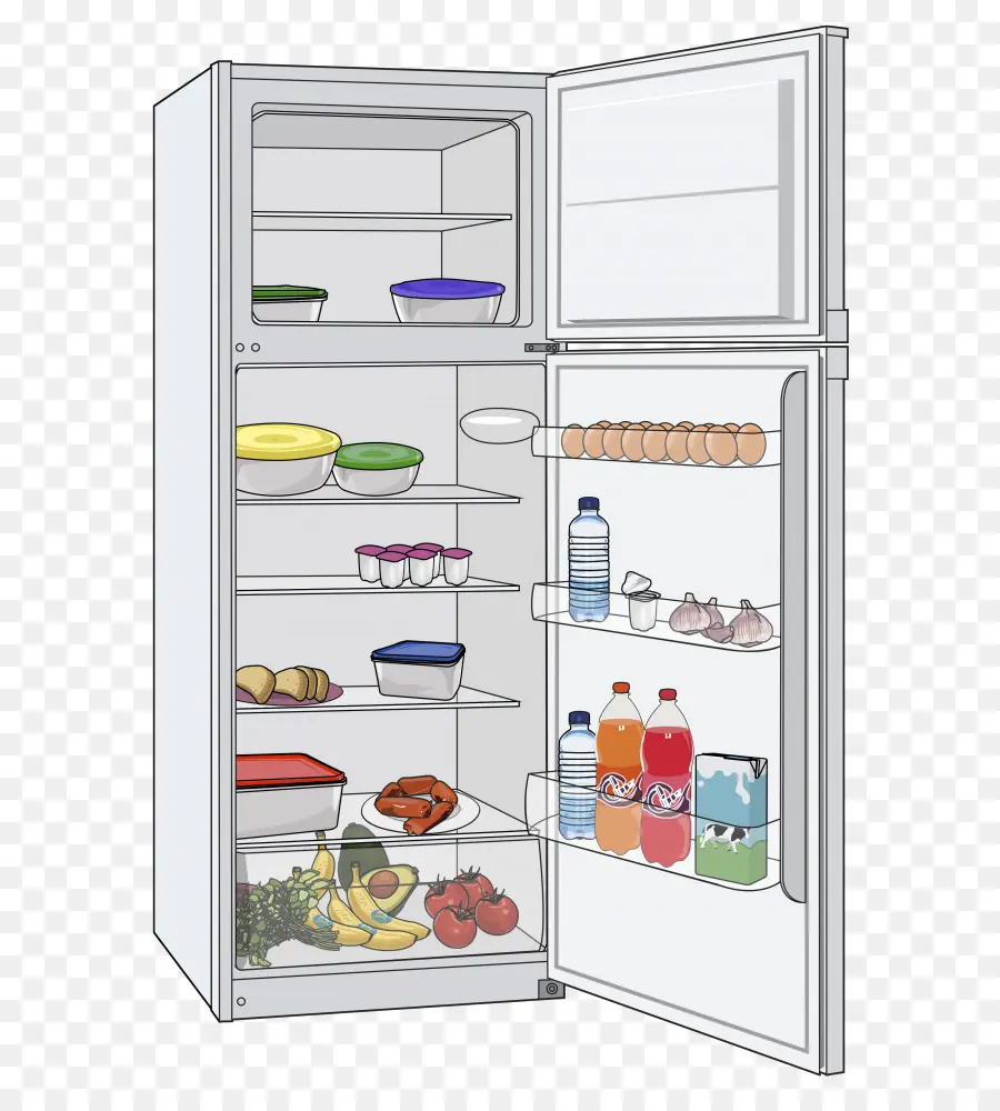 Refrigerador Abierto，Alimento PNG