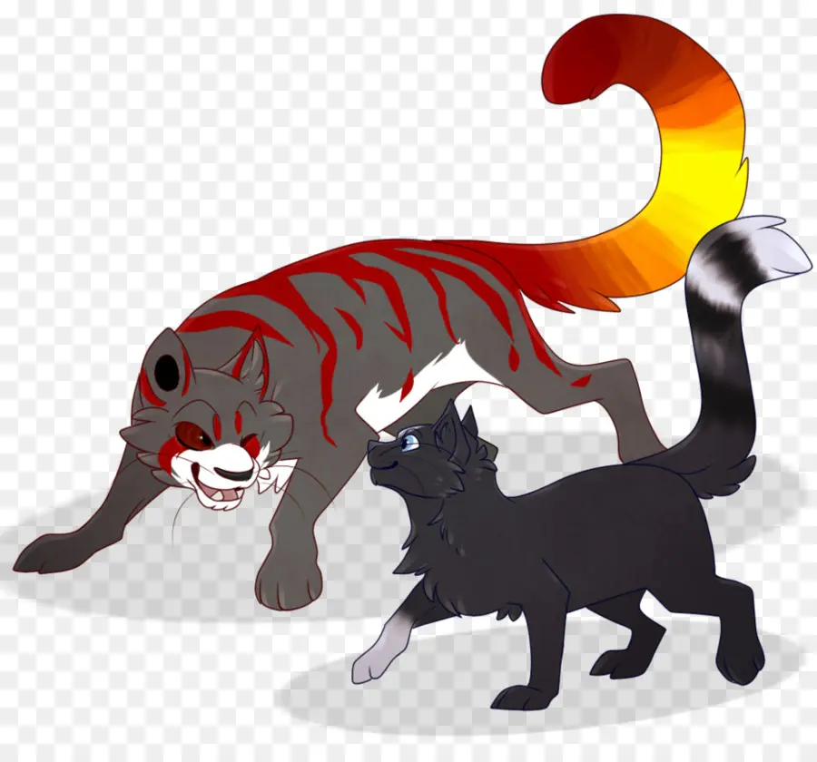 Dos Gatos Coloridos，Felino PNG