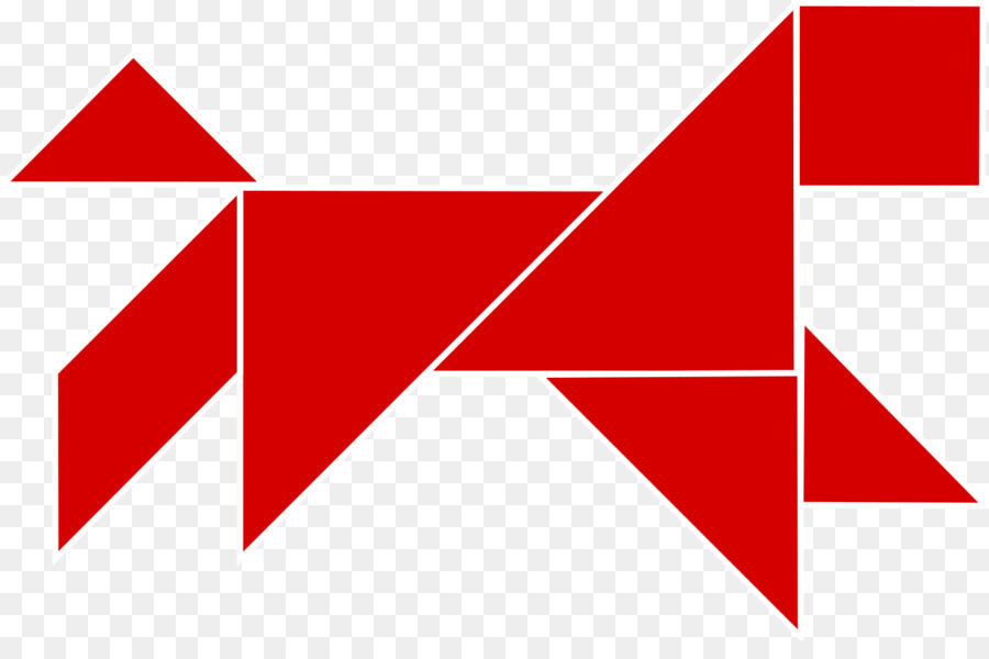 Pájaro Tangram Rojo，Rompecabezas PNG