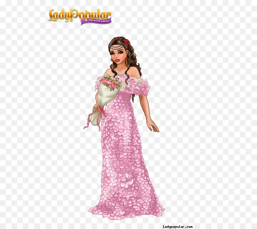 Vestido Rosa，Mujer PNG