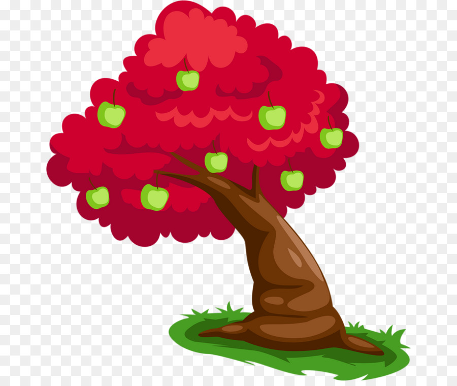 árbol Rojo，Manzanas Verdes PNG