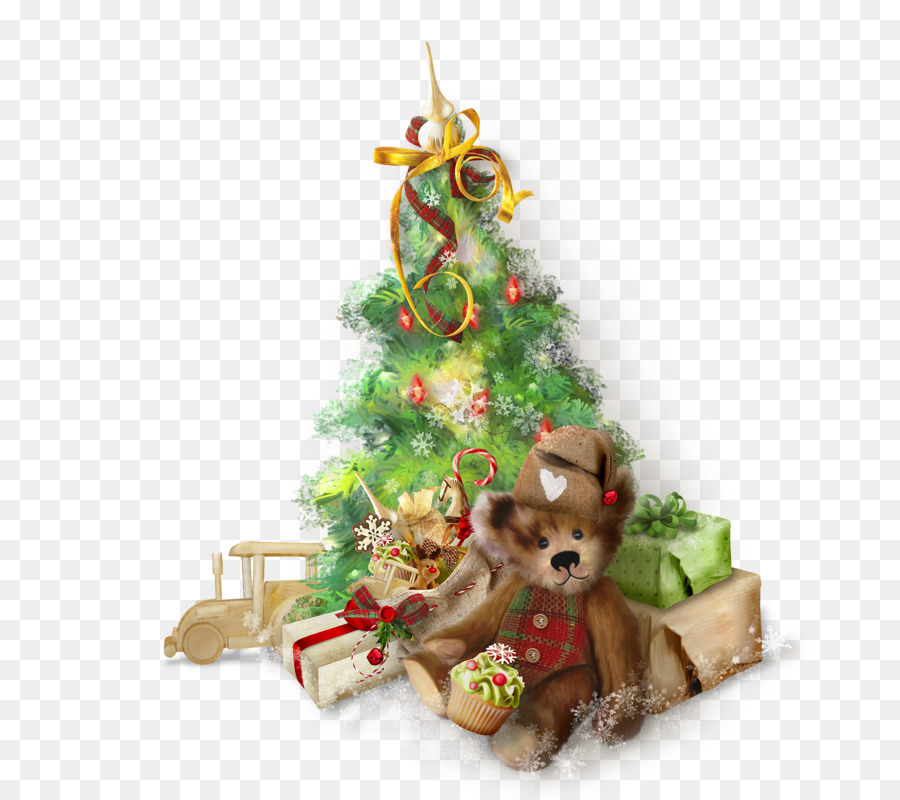 Oso De Peluche De Navidad，Árbol PNG