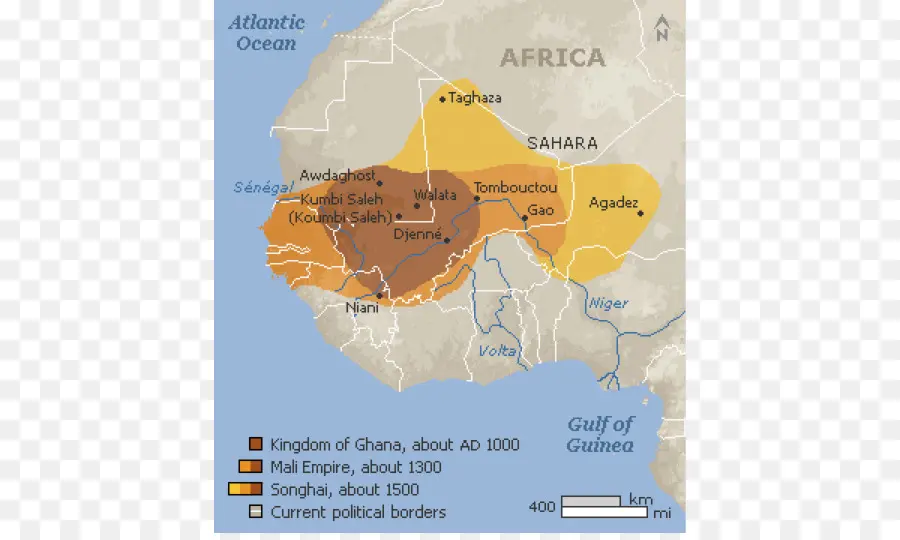 Mapa De Los Antiguos Imperios，África PNG