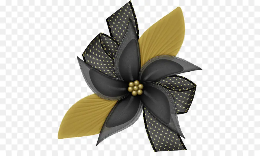 Flor Negra Y Dorada，Decoración PNG