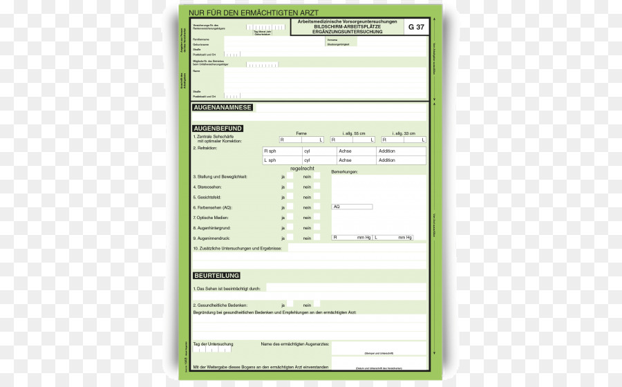 Arbeitsmedizinische Vorsorgeuntersuchungen，G 37 PNG