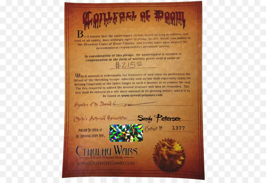 Certificado De Perdición，Guerras De Cthulhu PNG