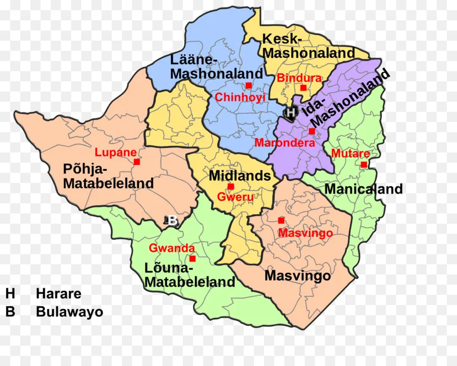 Mapa De Zimbabue，País PNG