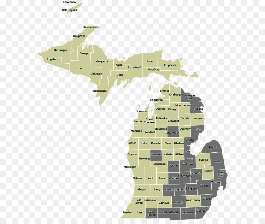 Mapa，Península Superior De Michigan PNG