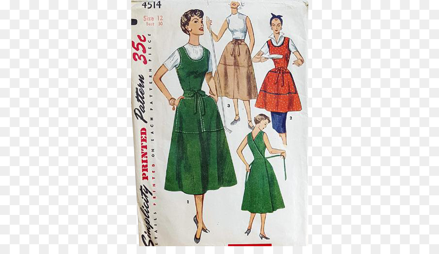 Patrón De Vestido Vintage，De Coser PNG