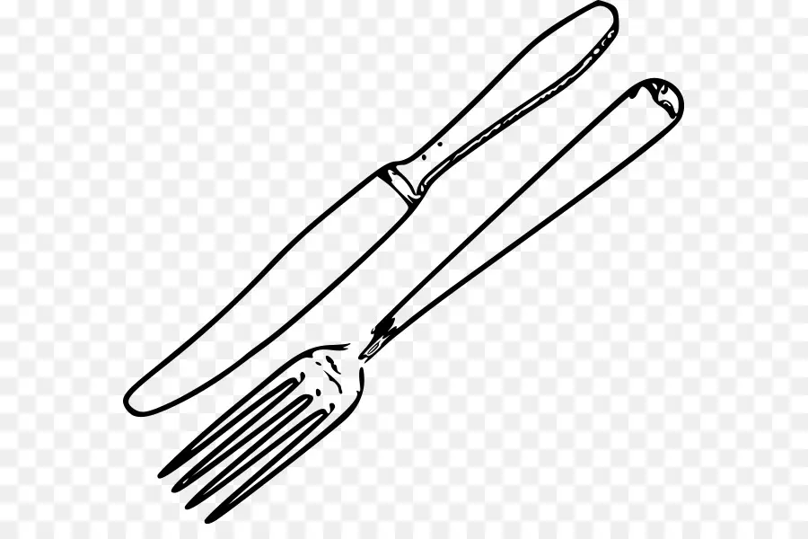 Cuchillo Y Tenedor，En Blanco Y Negro PNG