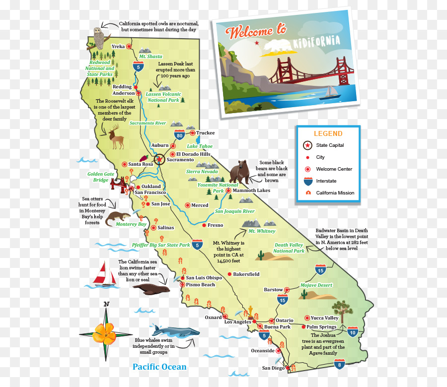 Mapa De California，Estado PNG