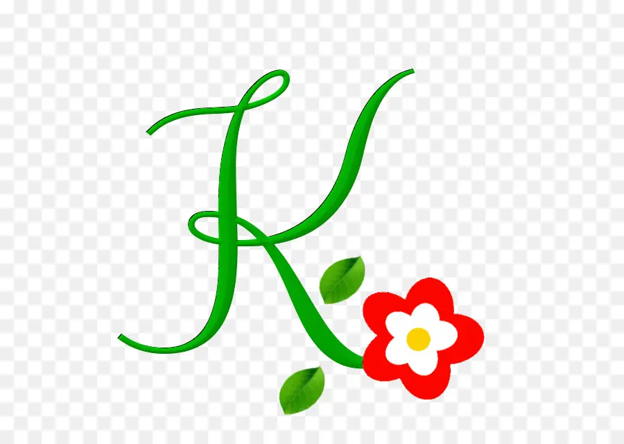 Letra K，Flor PNG